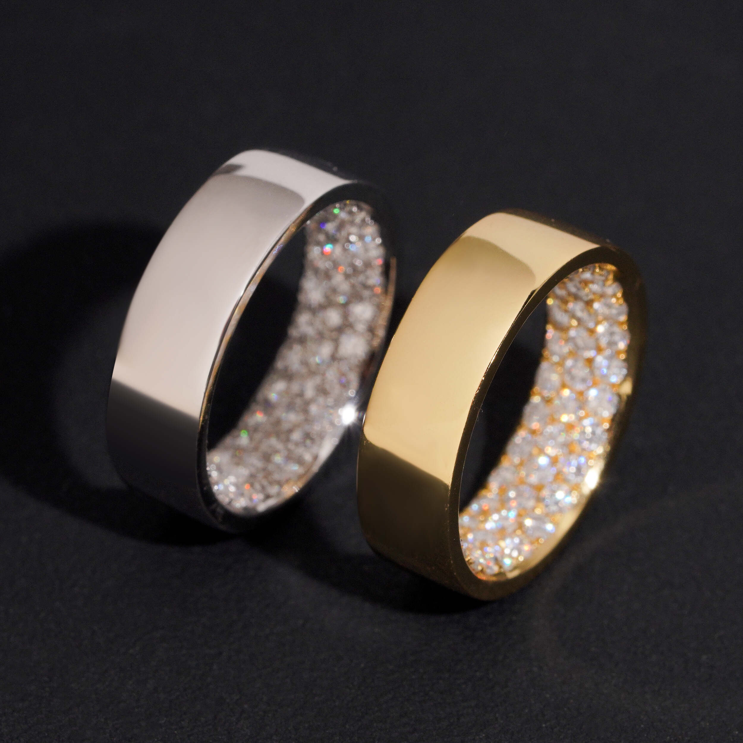 925 Sterling Silver Inside Setting Eternity Ring Band For Men