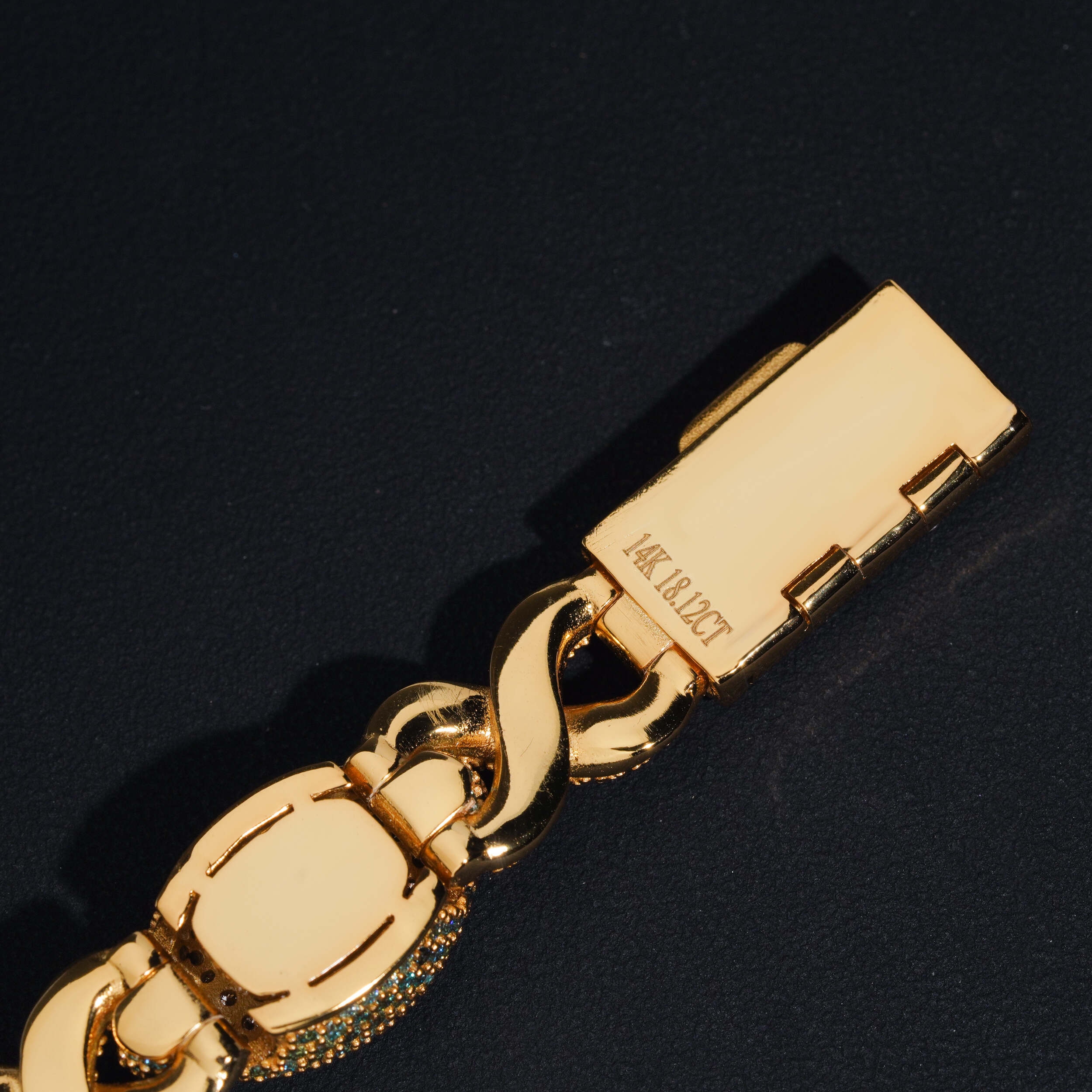 Iced Out 15MM Width Gold Plated VVS Moissanite Evil Eye Link Bracelet For Men