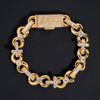 18K Gold Plated Infinity Link Bracelet With Custom Name Clasp VVS Moissanite Hip Hop Jewelry