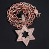 VVS Moissanite Hip Hop Jewelry Custom Made David Star Pendant With 6MM Infinity Link Chain
