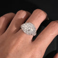 VVS Moissanite Diamond Sterling Silver Upside Down Mosaic Setting Men Ring