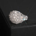 VVS Moissanite Diamond Sterling Silver Upside Down Mosaic Setting Men Ring