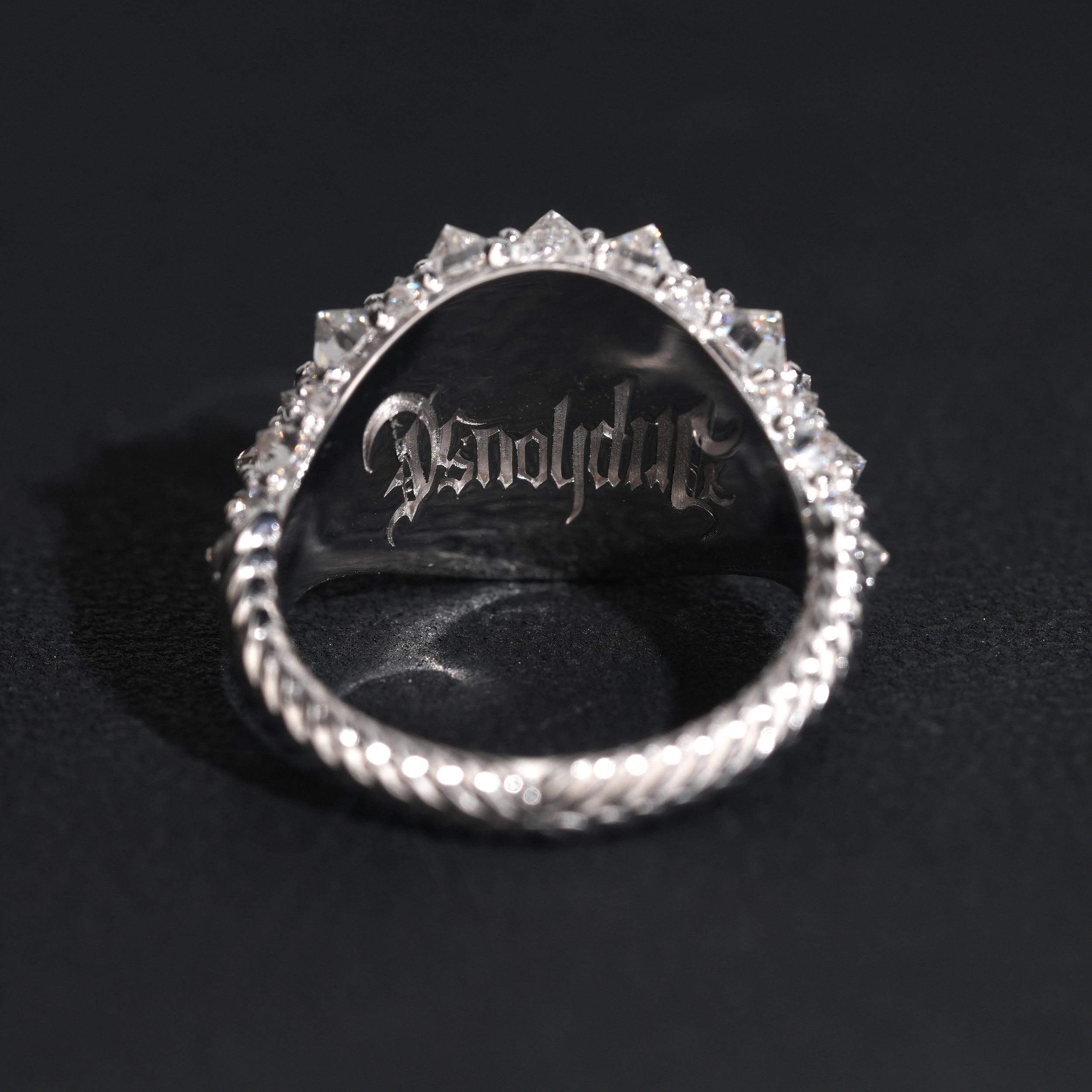 VVS Moissanite Diamond Sterling Silver Upside Down Mosaic Setting Men Ring