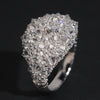 VVS Moissanite Diamond Sterling Silver Upside Down Mosaic Setting Men Ring
