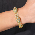 Iced Out 15MM Width Gold Plated VVS Moissanite Evil Eye Link Bracelet For Men