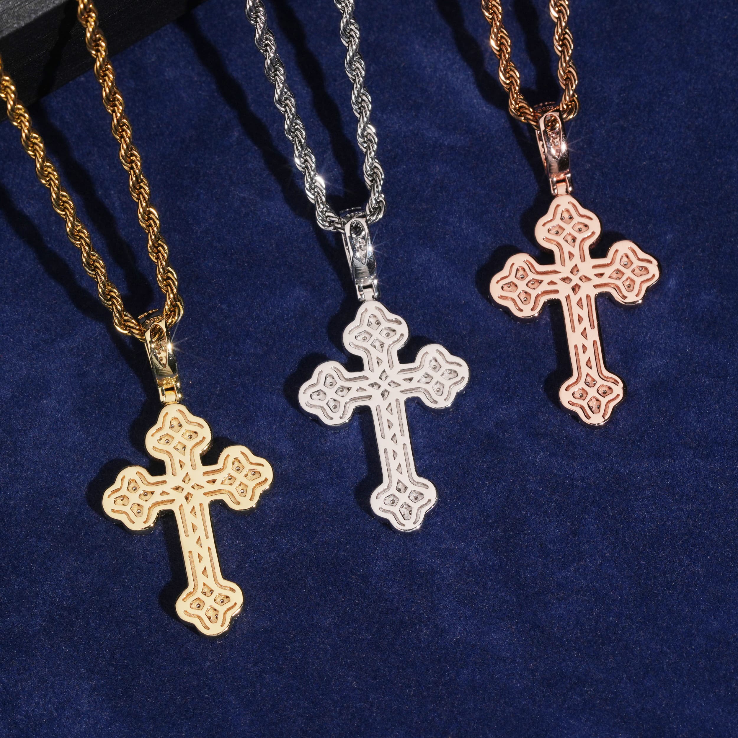 Chrome Heart Style Cross Pendant 1.5inch Moissanite Diamond