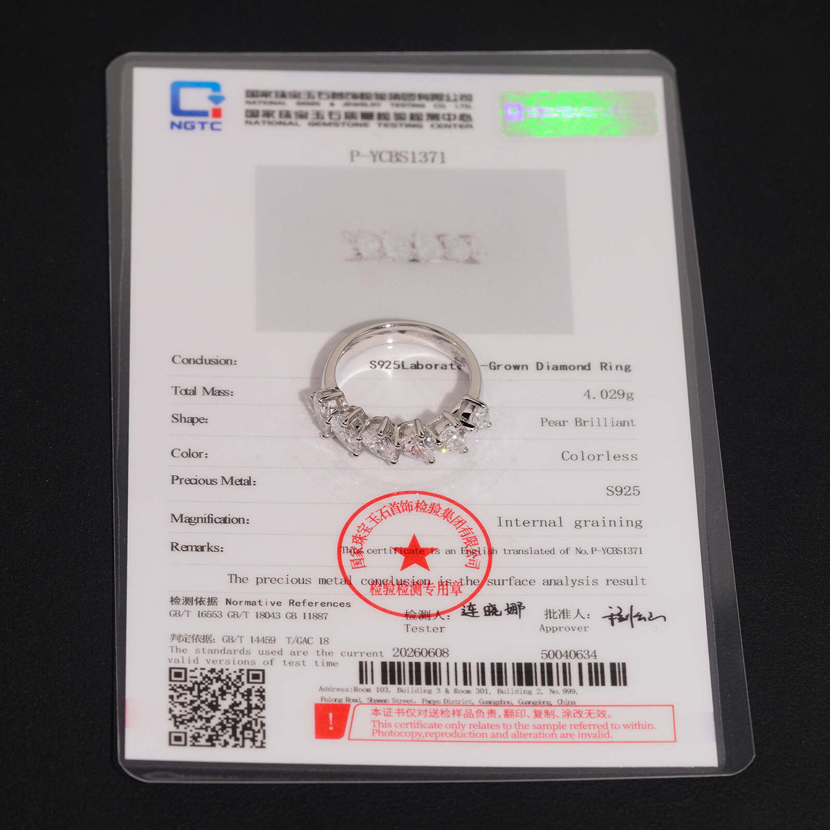 3CT Pear Cut VVS Lab Grown Diamond Eternity Ring Band