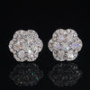 925 Silver VVS Moissanite Diamond Double Layers Cluster Studs Earrings Screw Back