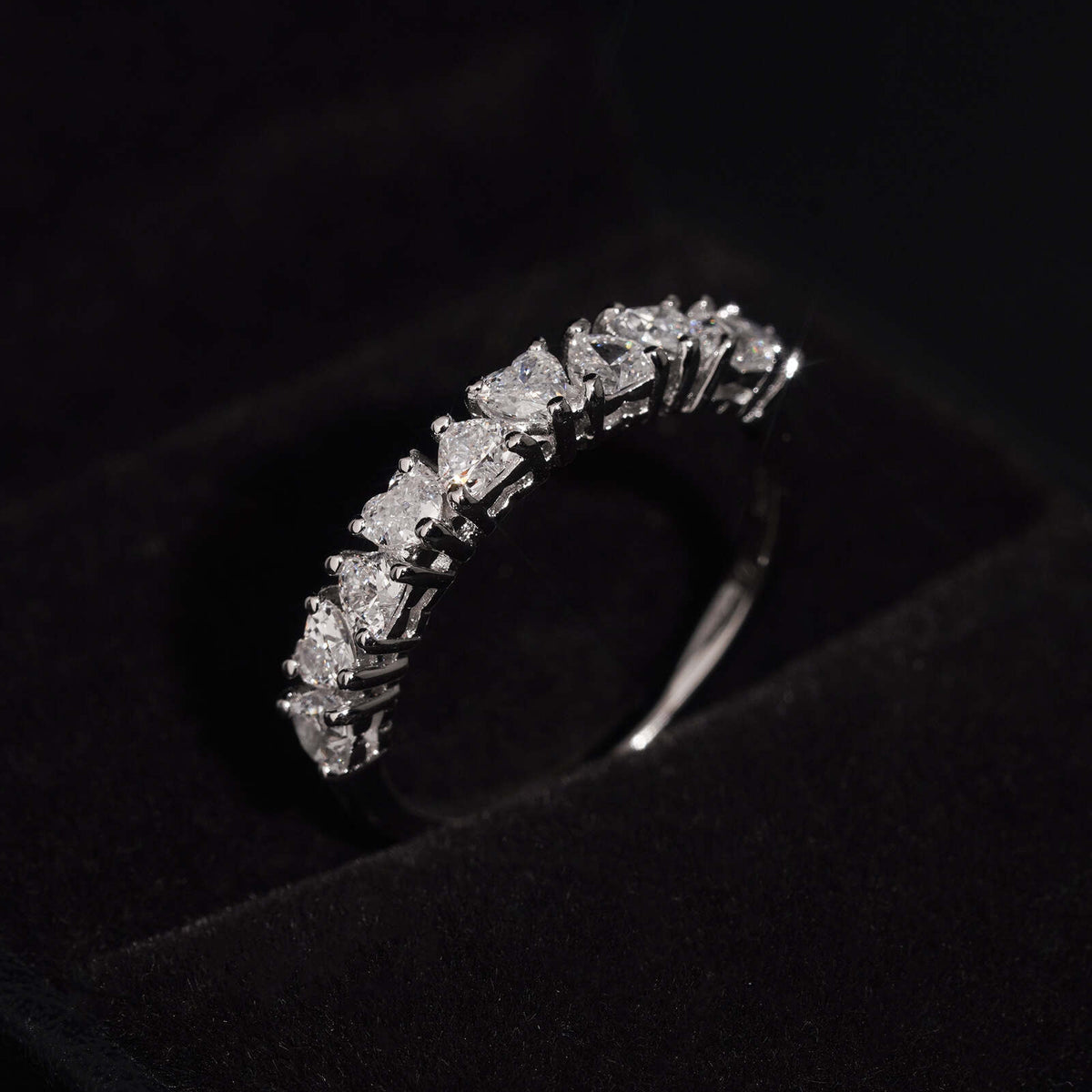1CT Heart Cut Lab Grown Diamond Eternity Ring Band