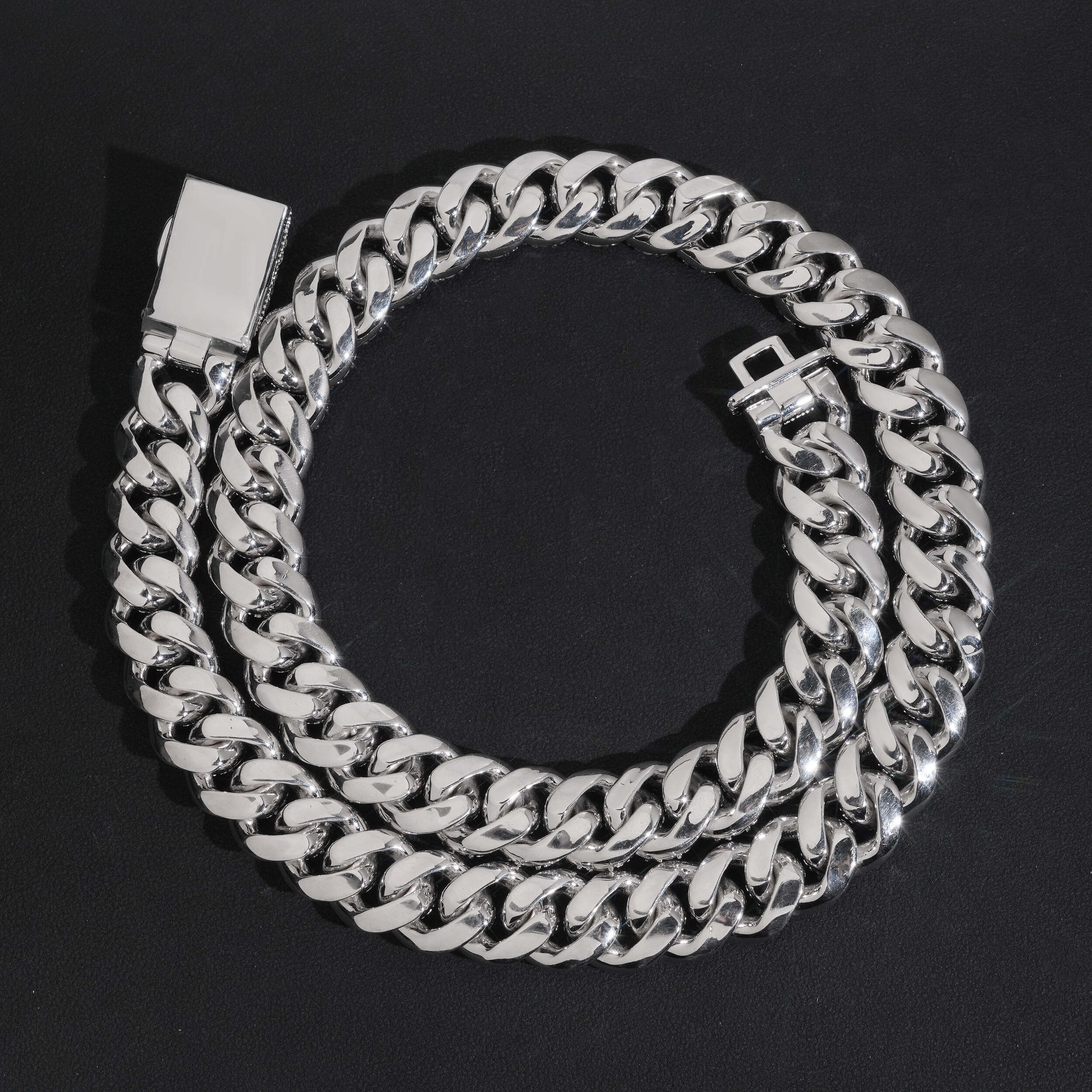 16MM Single One Row Moissanite Diamond Cuban Chain Curve Lock