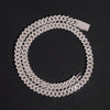 Sterling Silver 10MM Prong Set Cuban Link Chain Necklace VVS Lab Grown Diamonds