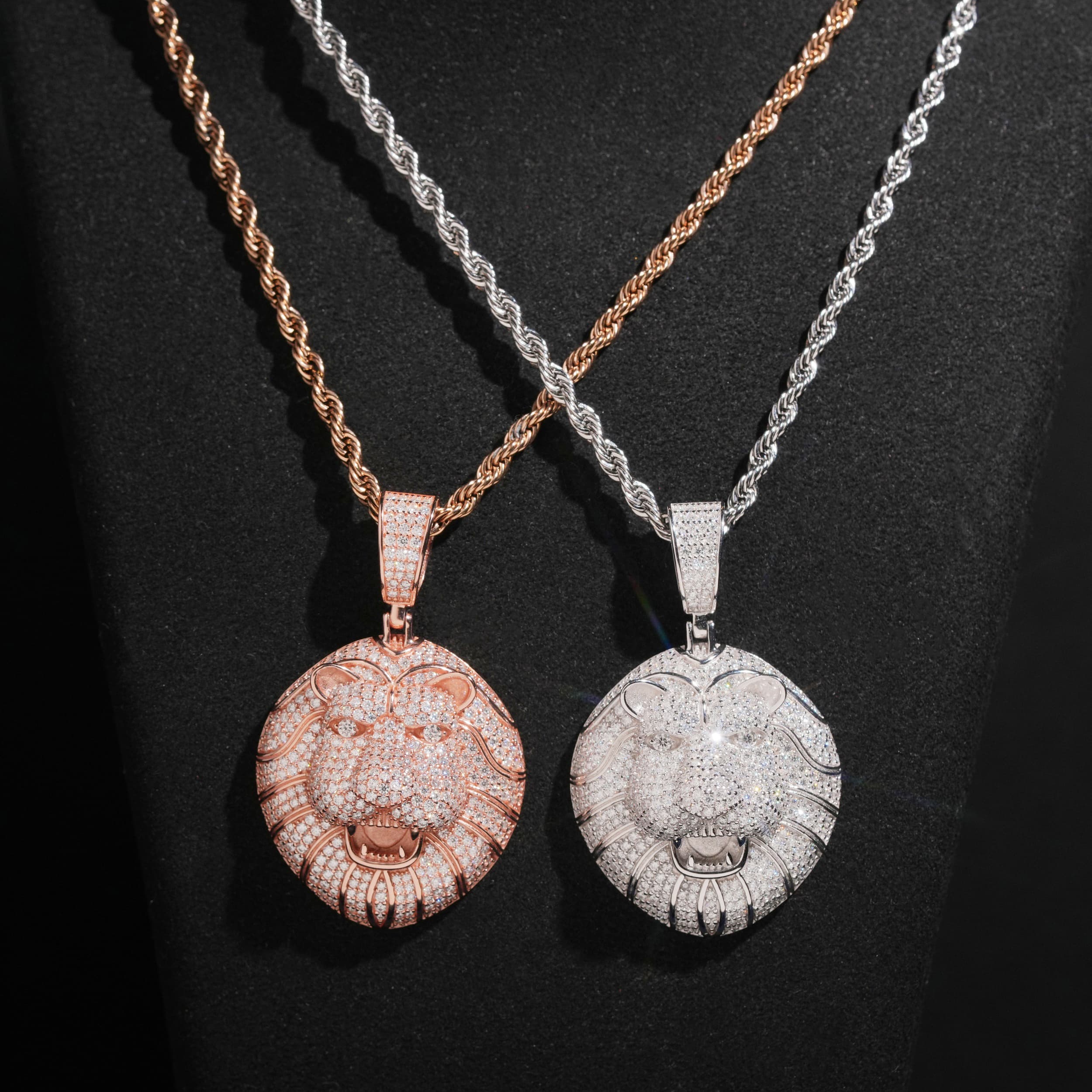 3D Iced Out Moissanite Diamond Animal Lion Pendant