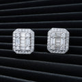 VVS Baguette Cut Moissanite Earrings For Unisex Iced Out Push Back