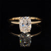 10k 14k 18k Yellow Gold Cushion Cut 2CT Moissanite Solitaire Ring