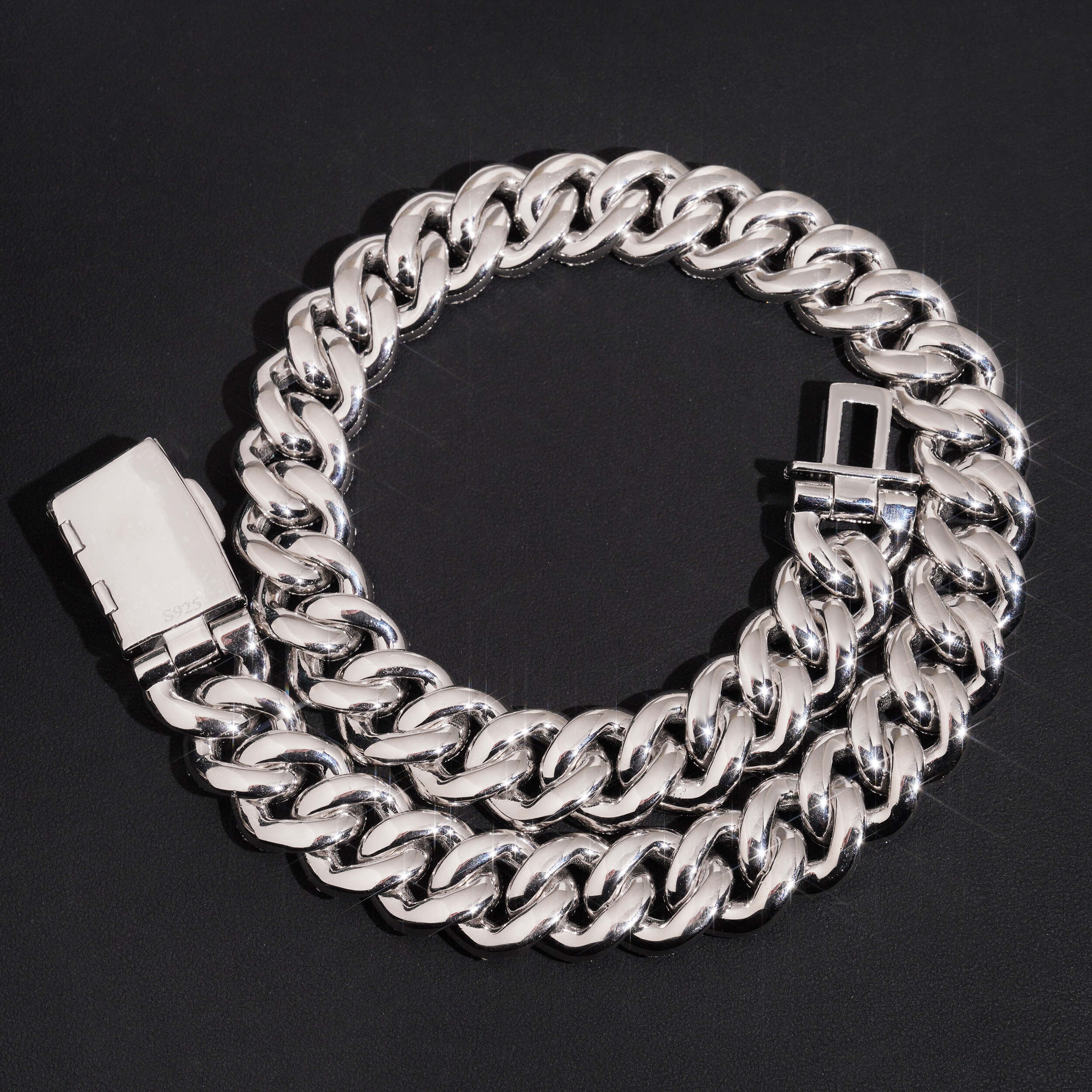 New Arrival 20MM Round Mix Baguette Moisaic Setting Moissanite Cuban Chain