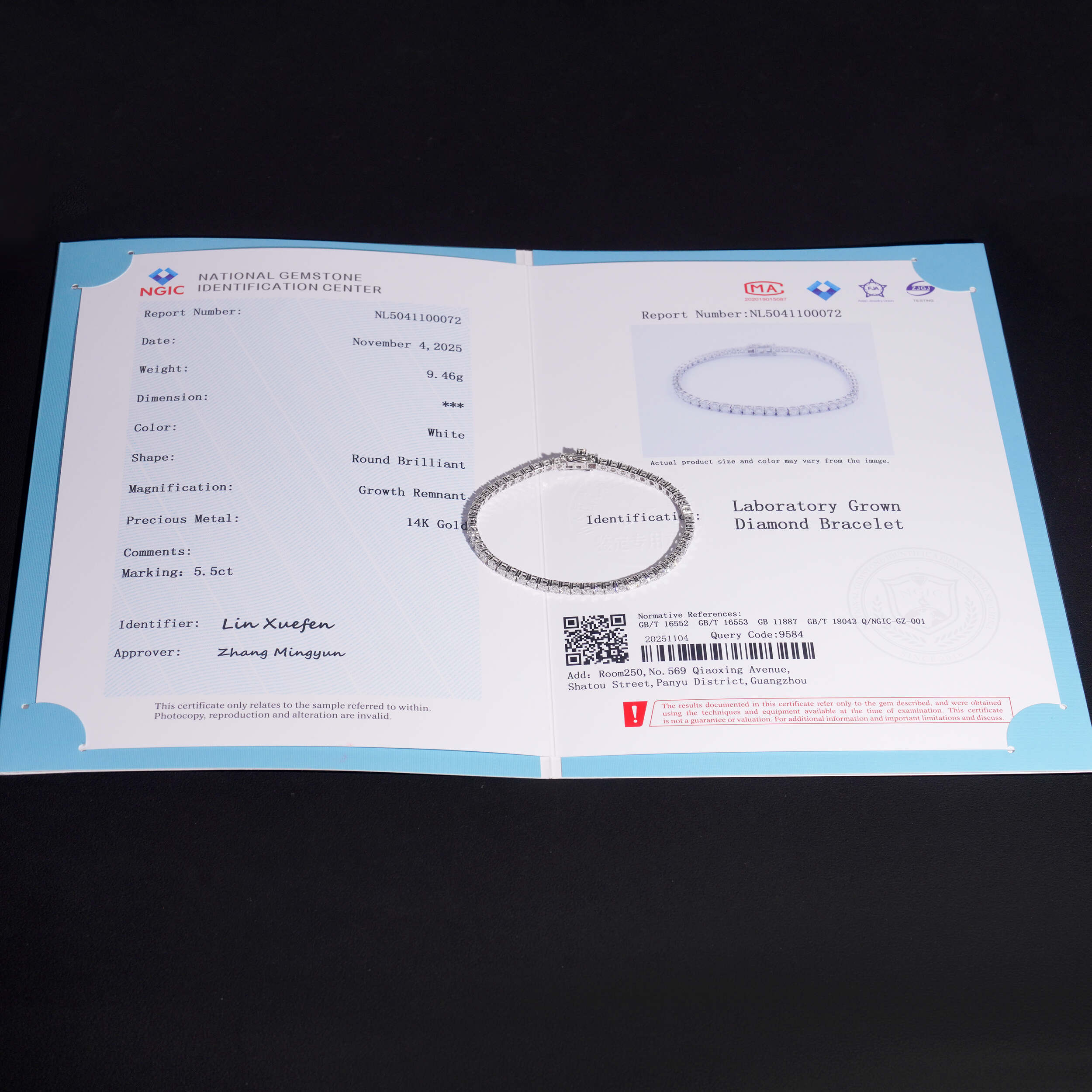 3MM Lab Diamond Tennis Bracelet 14K White Gold