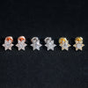 925 Sterling Silver Mini Size Star Moissanite Earrings In Three Colors