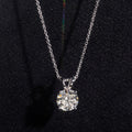 14K White Gold 3CT CVD Diamond Solitaire Necklace