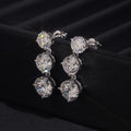 Luxury 10K White Gold Gradiant Size CVD Diamond Stud Earrings