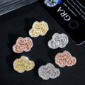 Gold Plated Nugget Earrings Screw Back 925 Silver For Men Hip Hop Style