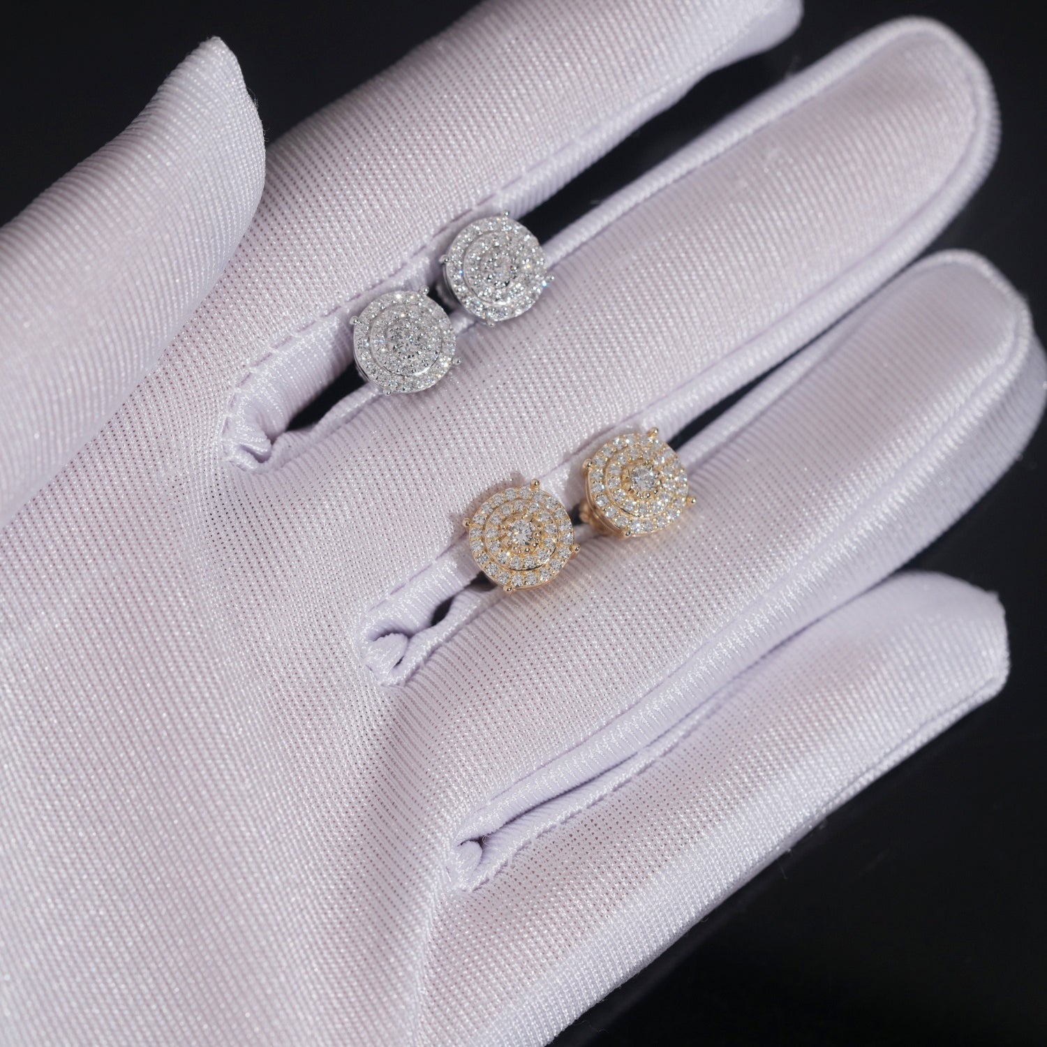 Sterling Silver VVS Lab Diamond Men Earrings Screw Back