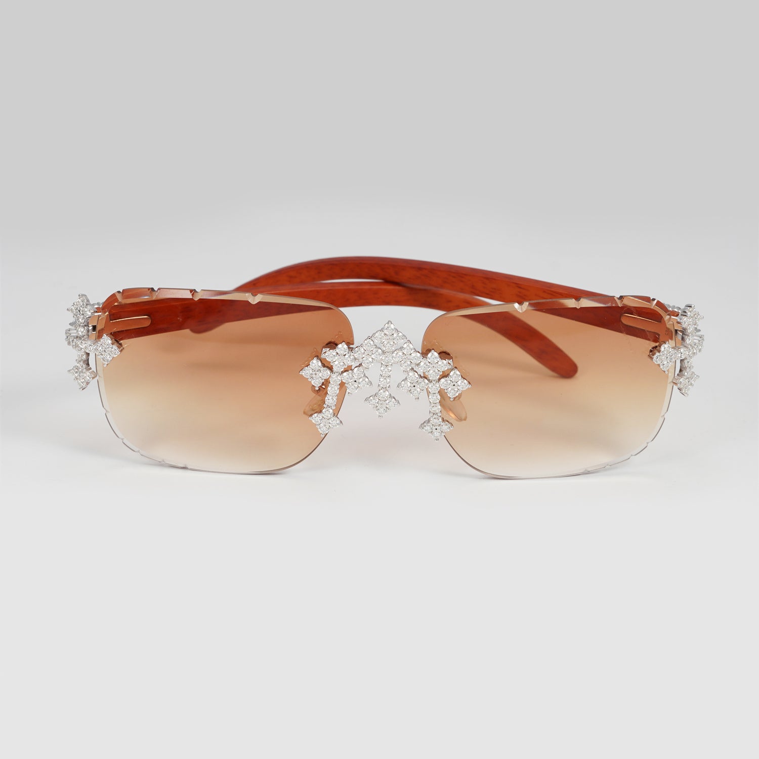 Cross Charm Style VVS Moissanite Diamond Sunglasses Sterling Silver