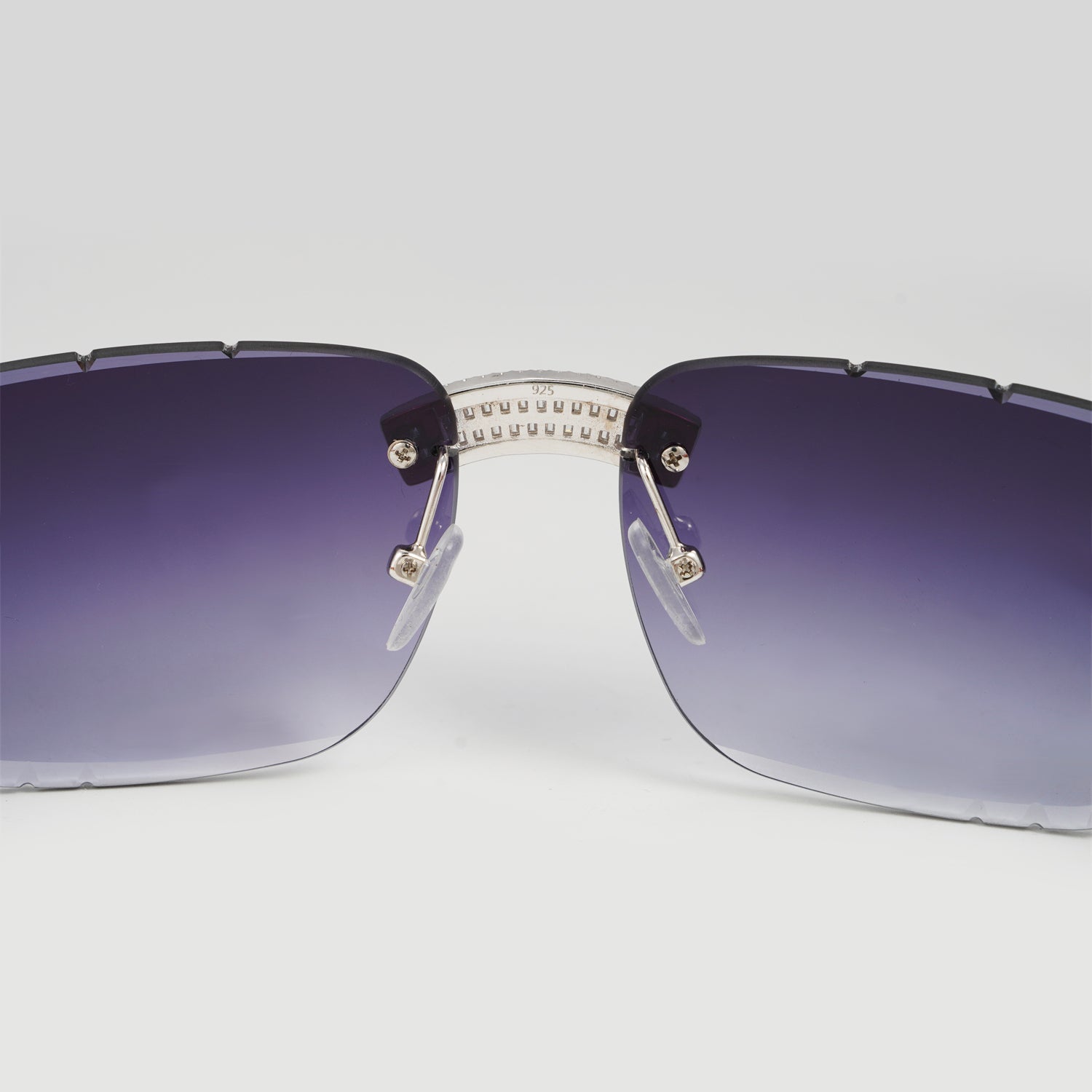 Hip Hop Baguette Cut Moissanite Diamond Iced Out Sunglasses Sterling Silver
