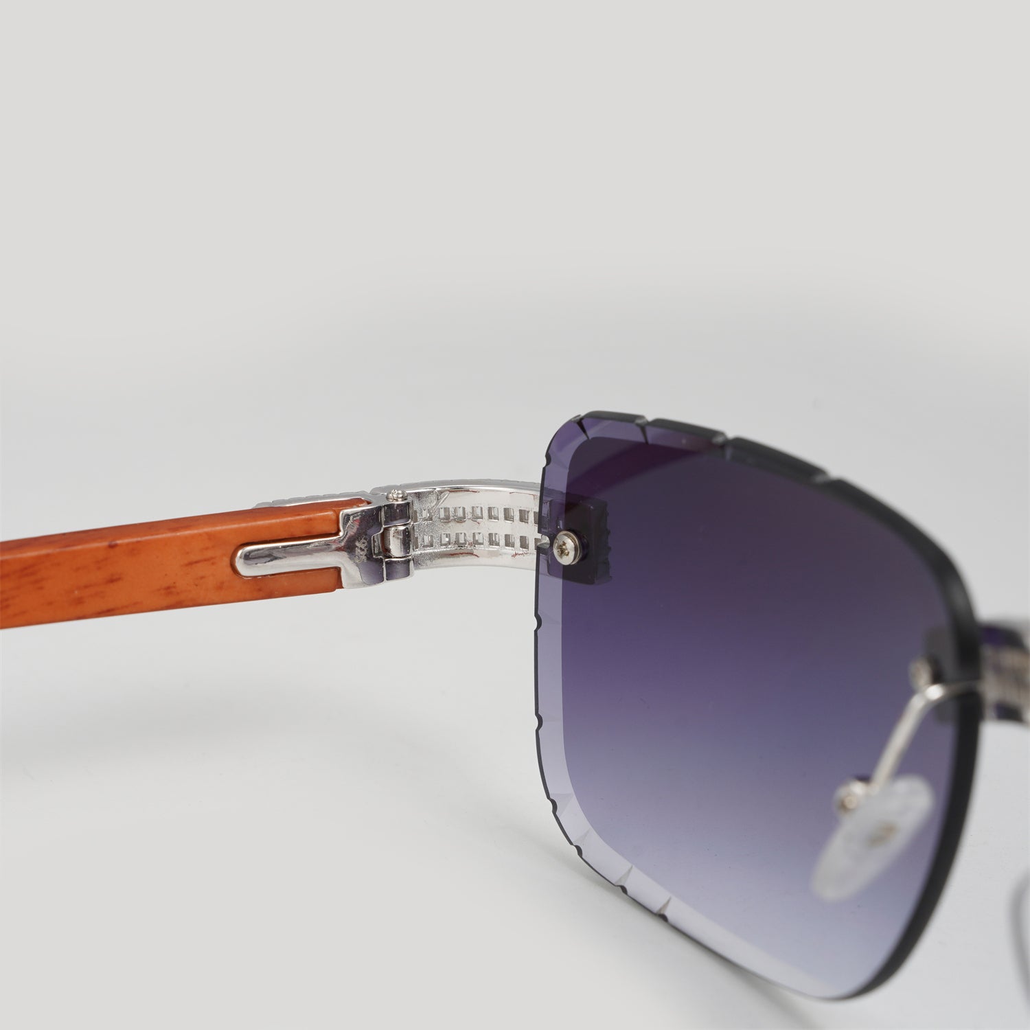 Hip Hop Baguette Cut Moissanite Diamond Iced Out Sunglasses Sterling Silver