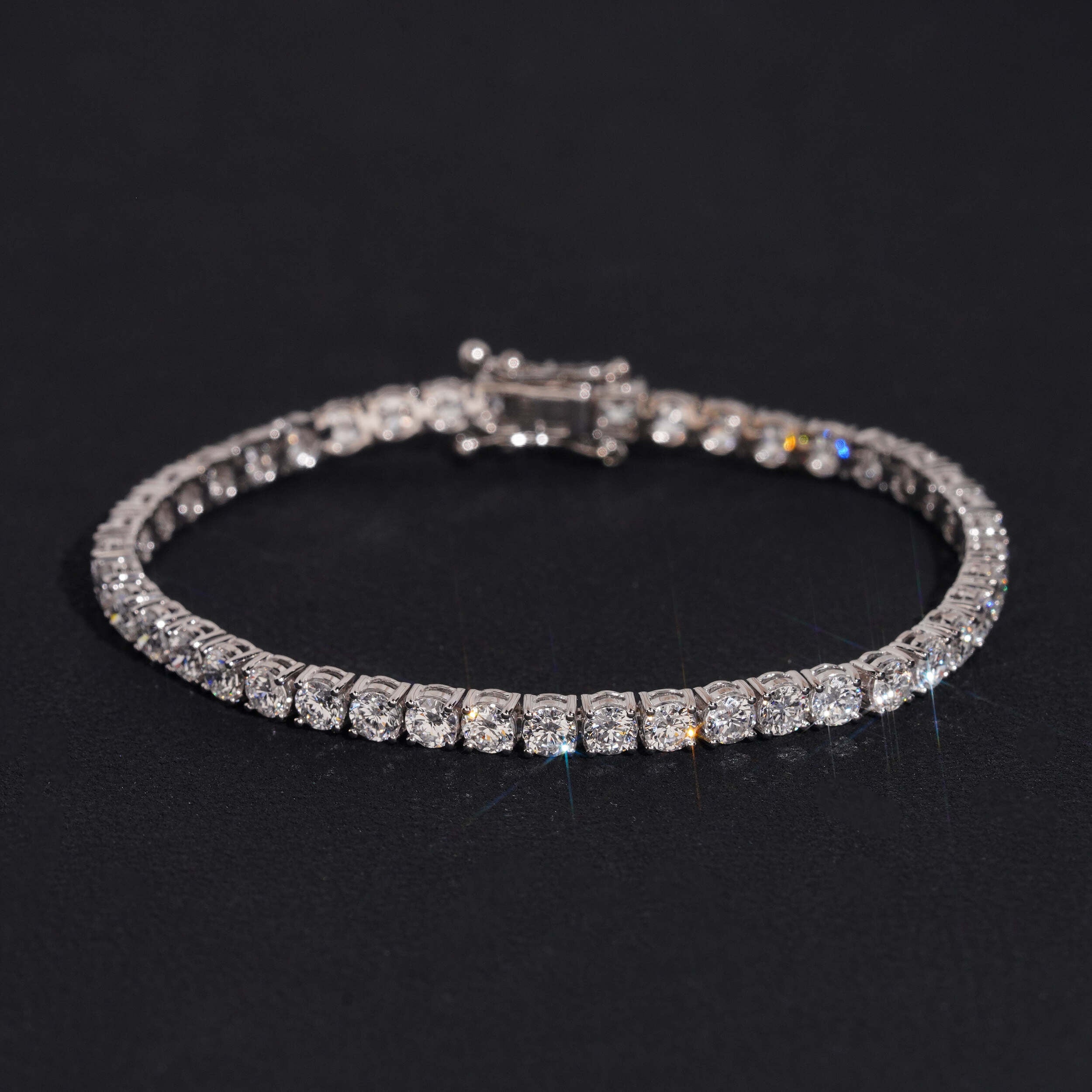 10K White Gold VVS Lab Grown Diamond Tennis Bracelet 3MM