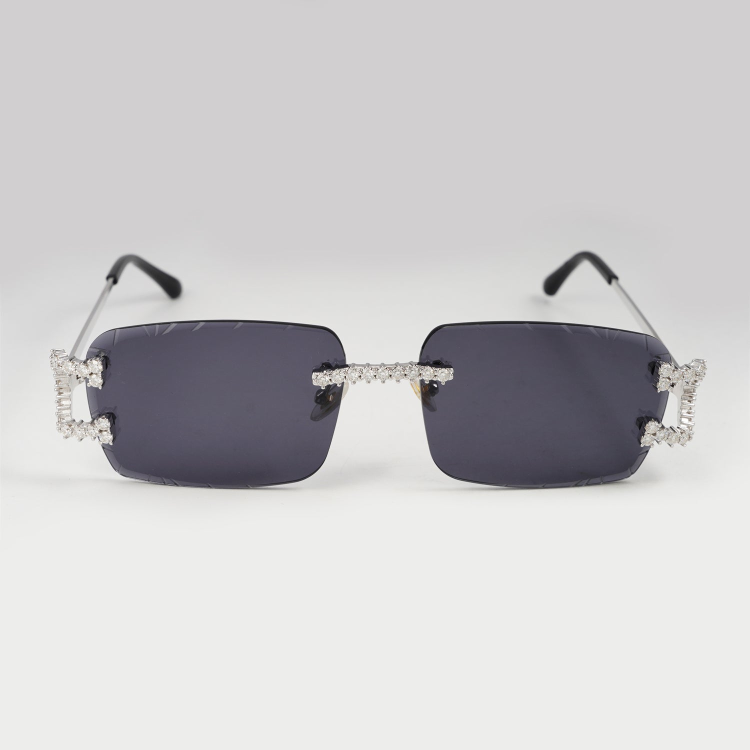 Hip Hop Fully Iced Out Moissanite Diamond Sunglasses Silver 925 For Men