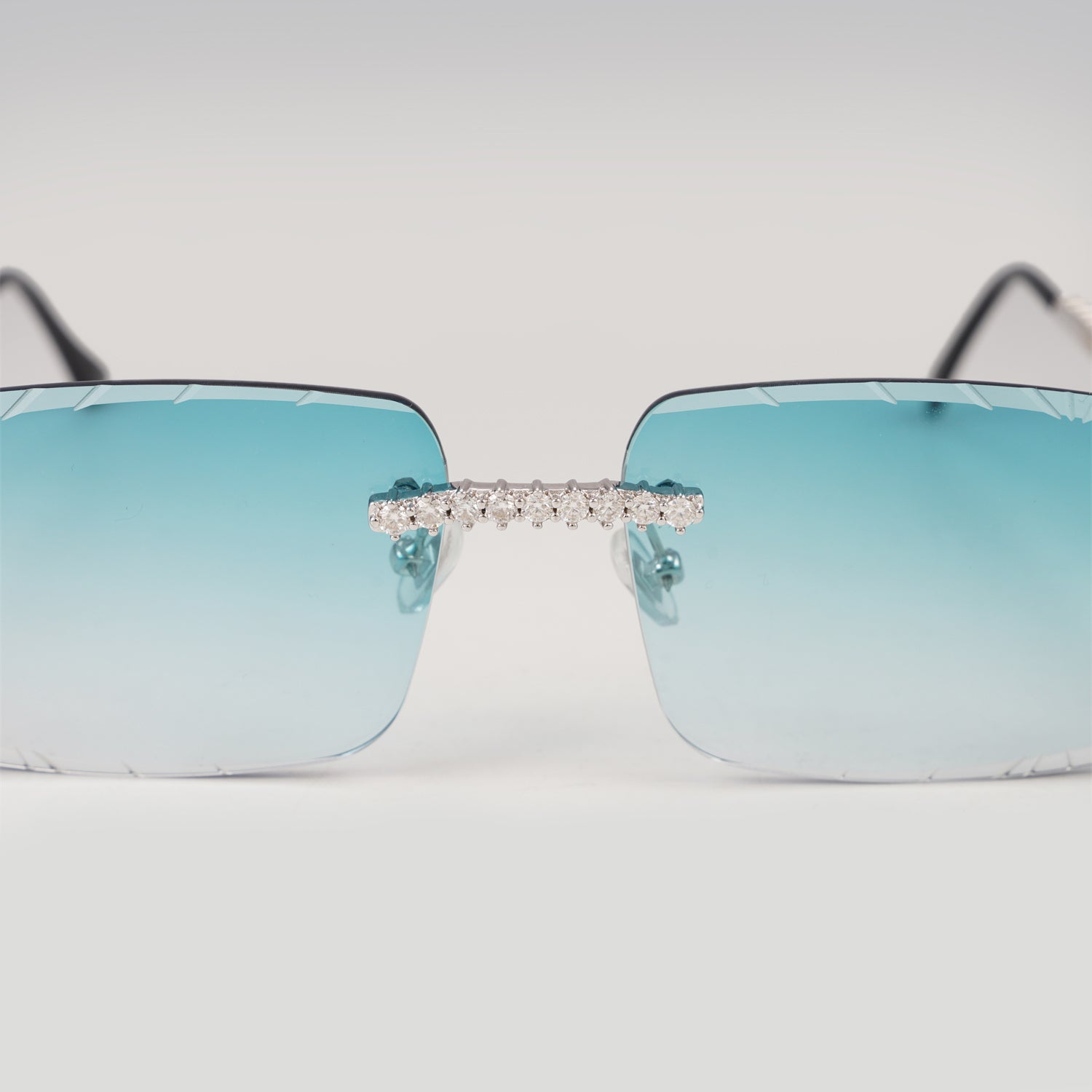 Hip Hop Fully Iced Out Moissanite Diamond Sunglasses Silver 925 For Men