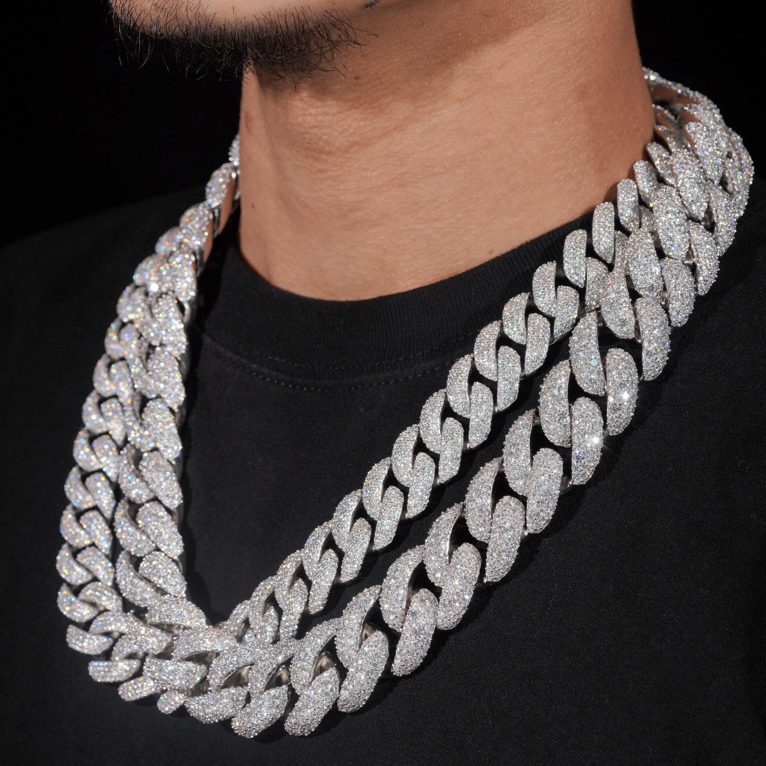 New Arrival Classic Design 20MM Miami Cuban Link Necklace VVS Moissanite Diamond Fully Iced