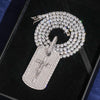 925 Silver Cross Jesus Dog Tag Pendant Moissanite Diamond Men Jewelry