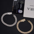 VVS Moissanite Diamond Cuban Bracelet Brass 8MM