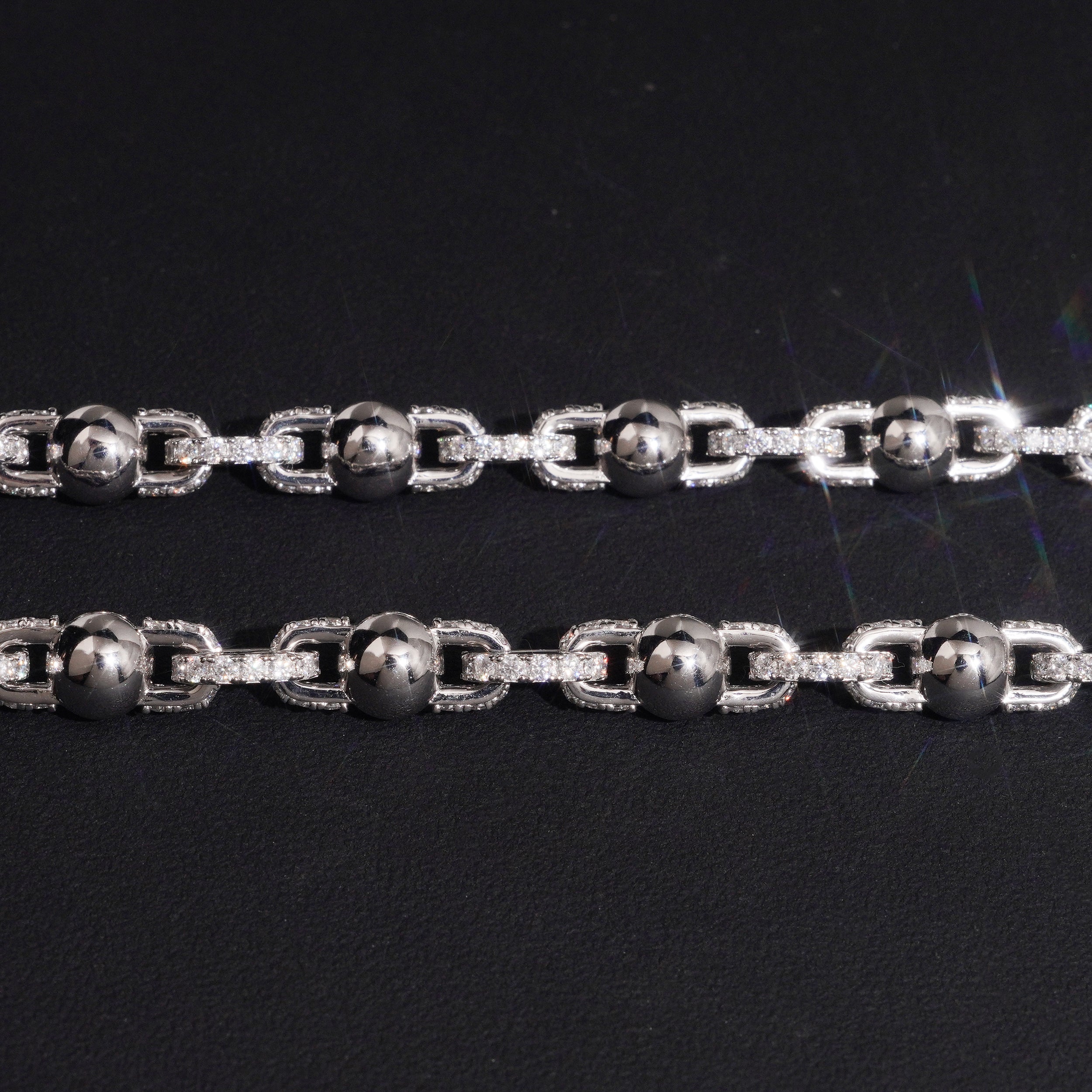 Custom Made Sterling Silver Moissanite Rosardy Cross Jesus Necklace