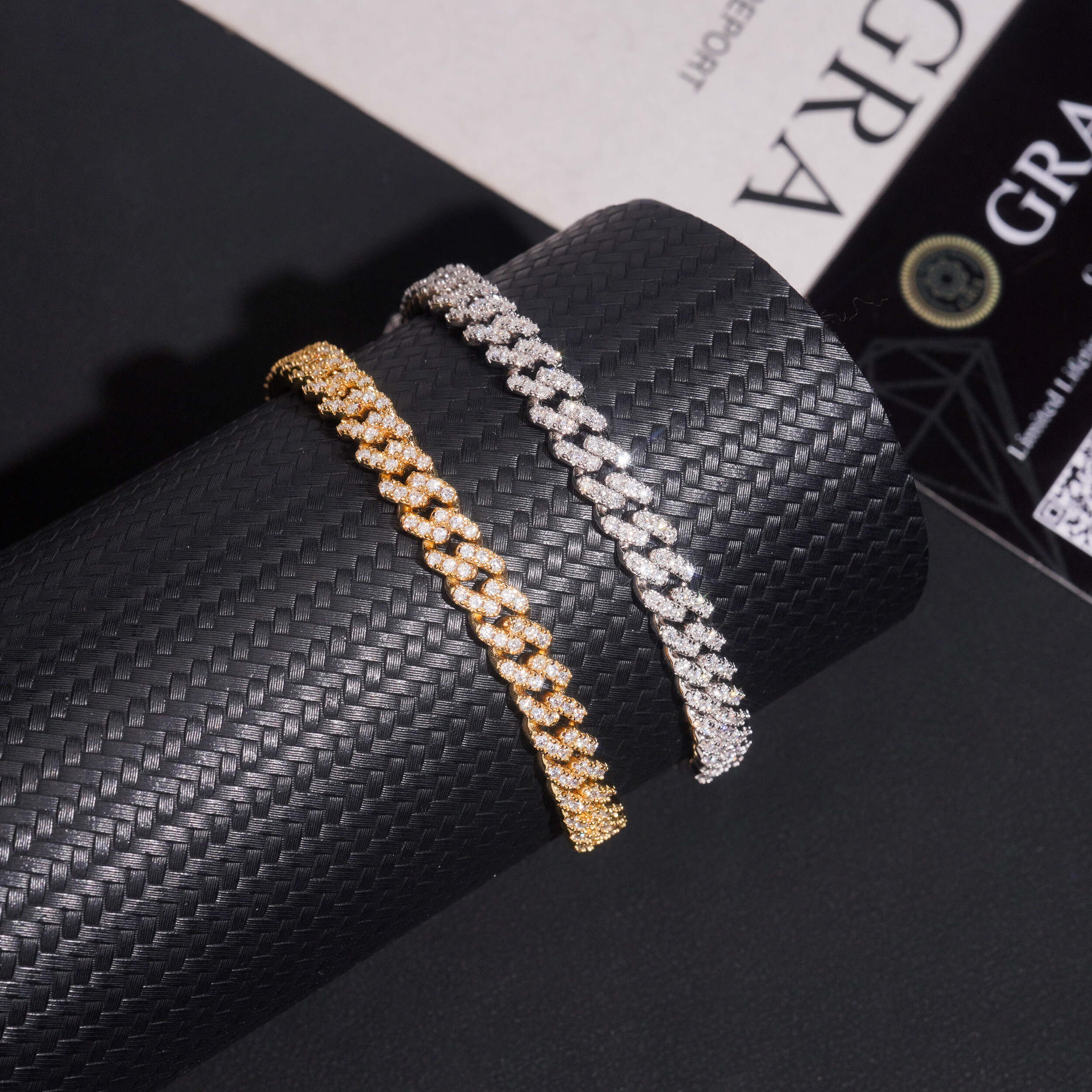 VVS Moissanite Diamond Cuban Bracelet Brass 6MM