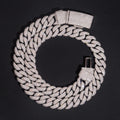 925 Silver Men Jewelry Moissanite Diamond 14MM New Clasp Flower Setting Miami Cuban Link Chain Necklace