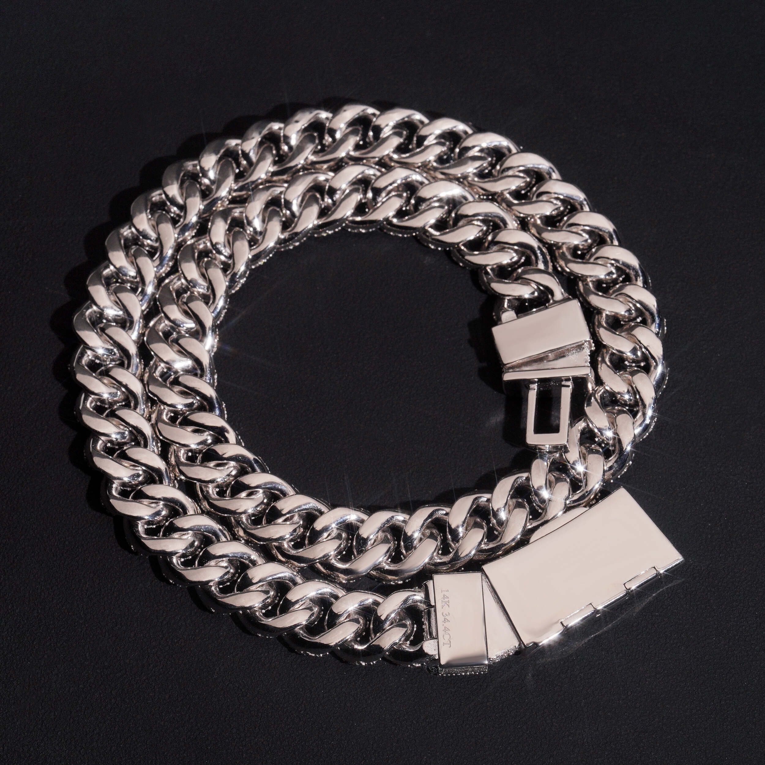 925 Silver Men Jewelry Moissanite Diamond 14MM New Clasp Flower Setting Miami Cuban Link Chain Necklace