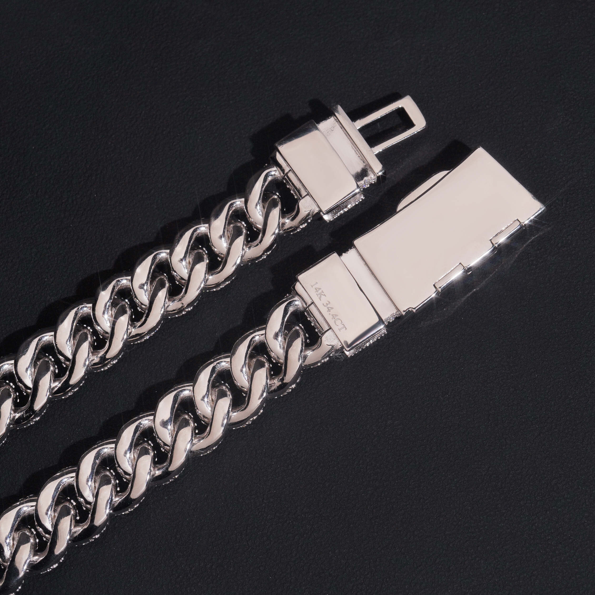 925 Silver Men Jewelry Moissanite Diamond 14MM New Clasp Flower Setting Miami Cuban Link Chain Necklace
