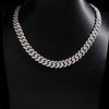 13MM Three Rows Raised Stone Lab Grown Diamond Cuban Chain Necklace