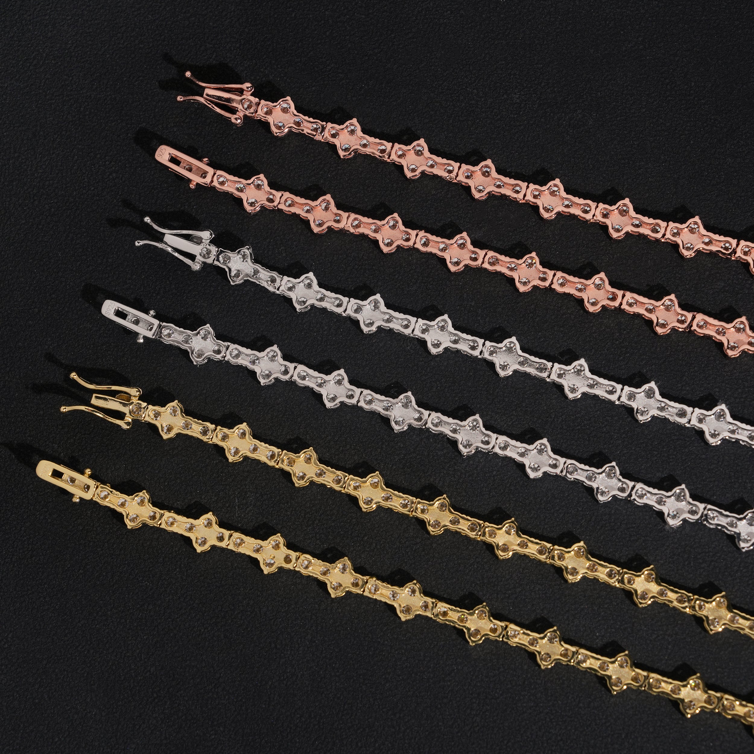 3MM 4MM Moissanite Cross Tennis Chain 10K Gold