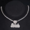 925 SIlver Moissanite Diamond Custom Made Heart Bail Girl Name Pendant Fit for 4MM Tennis Chain