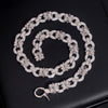 15MM Chrome Heart Style Infinity Link Chain Necklace VVS Moissanite 925 Silver