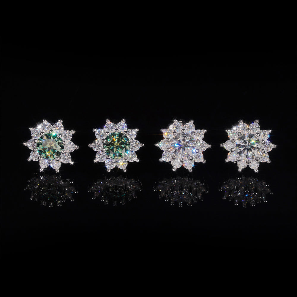 Iced Out VVS Moissanite Stud Earrings 925 Sterling Silver For Men