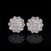 Iced Out Flower Earrings With Moissanite Diamond Screw Back 925 Sterling Silver