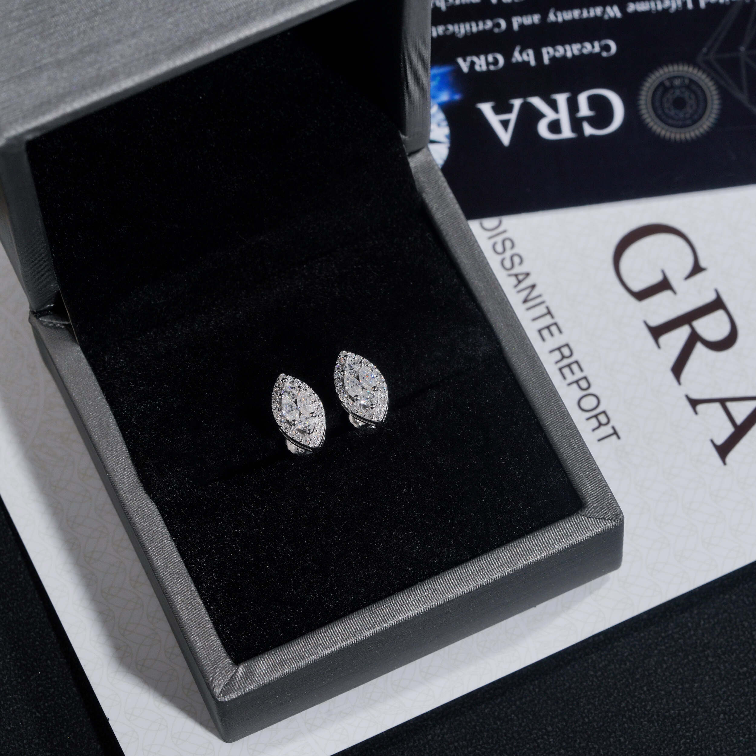 Sterling Silver Moissanite Stud Earrings, Hip Hop Screw Back