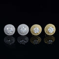 Men Diamond Moissanite Stud Earrings Iced Out Screw Back Hip Hop Style