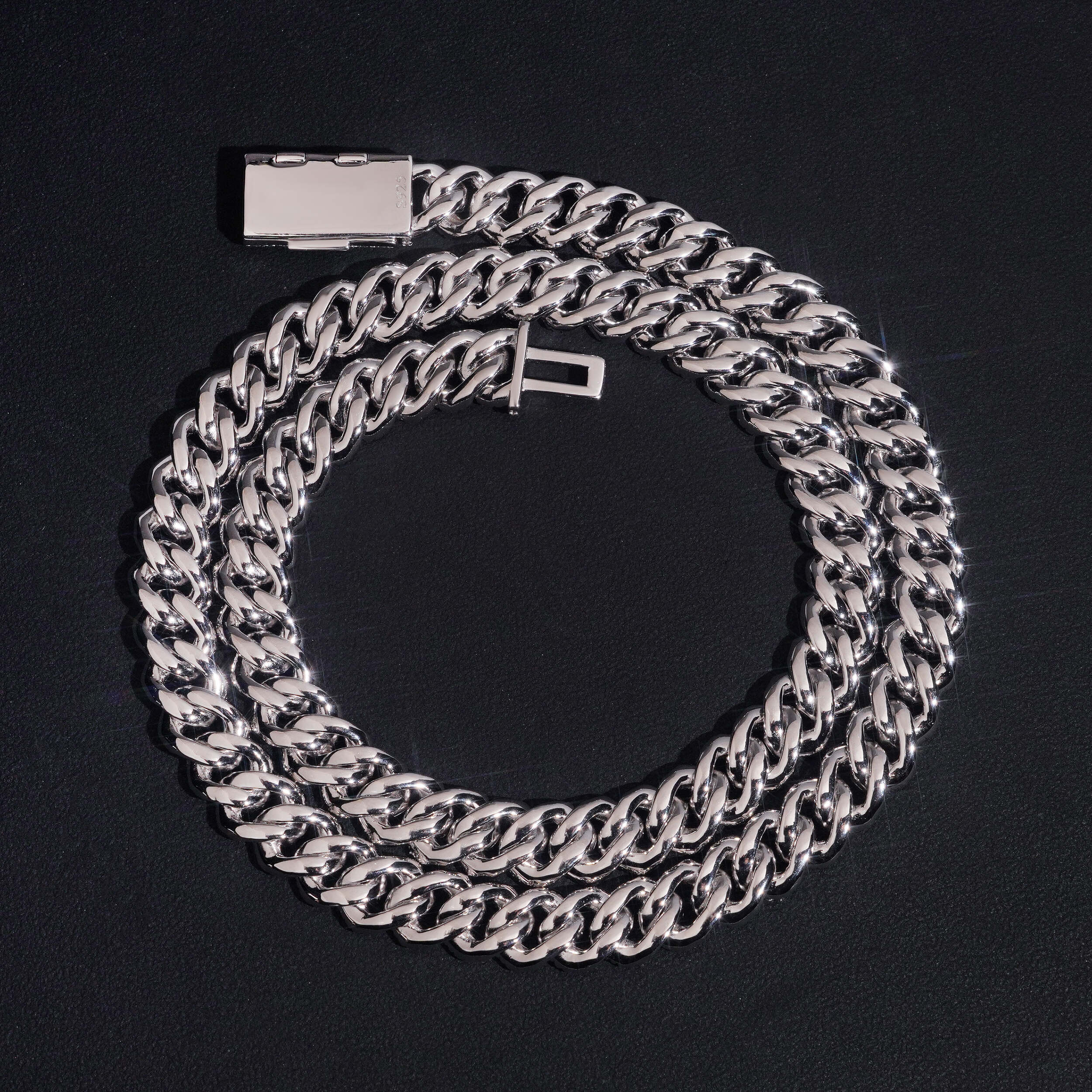 Three Rows 10MM Lab Grown Diamond Cuban Link Chain Necklace For Men