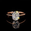 2CT Oval Cut Moissanite Solitaire Ring 10K 14K 18K Real Rose Gold