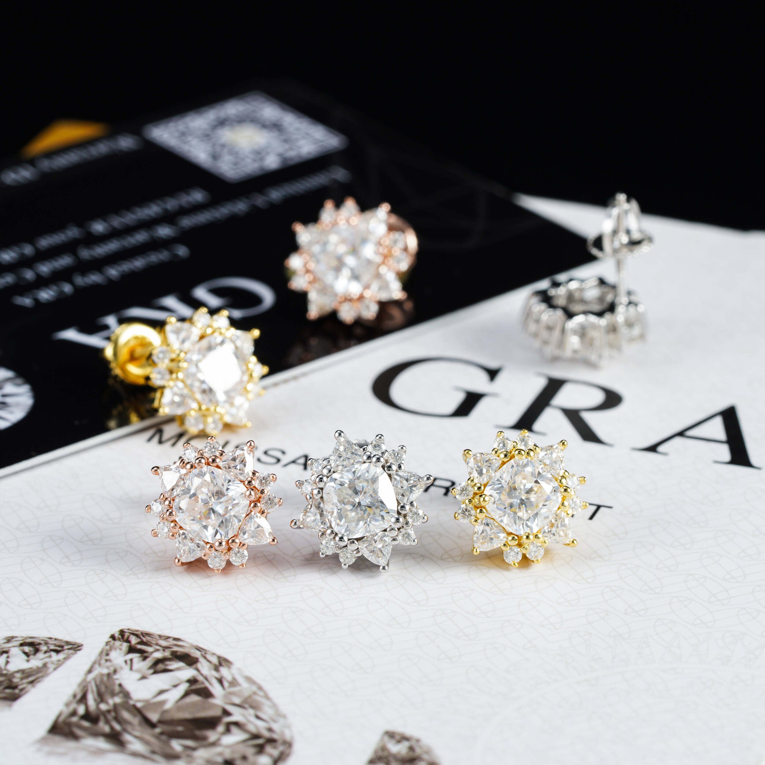 VVS Moissanite Stud Earrings Screw Back For Men And Women Solid Silver